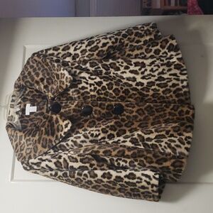 Chicos size 1  faux leopard print jacket blazer